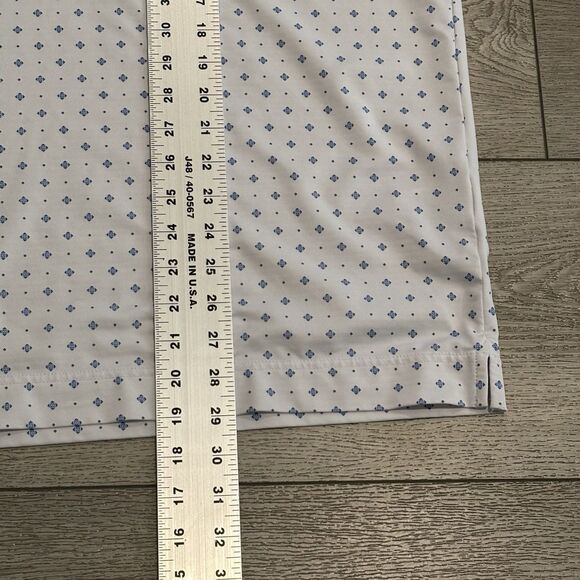 FootJoy Golf Polo Shirt Mens XL Geometric Pattern Athletic Fit Performance Blue - Picture 4 of 7